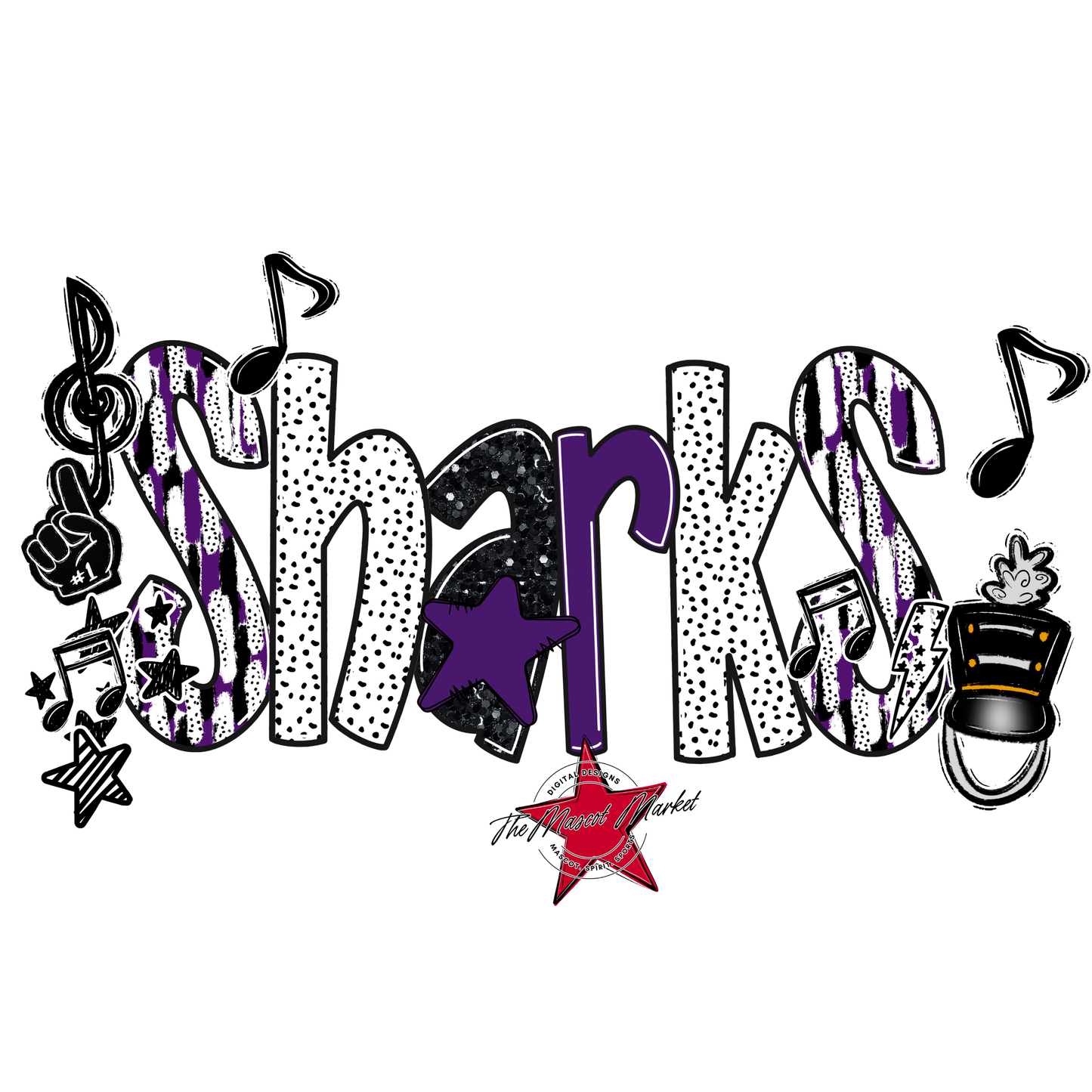 Sharks Band Scrape-Purple