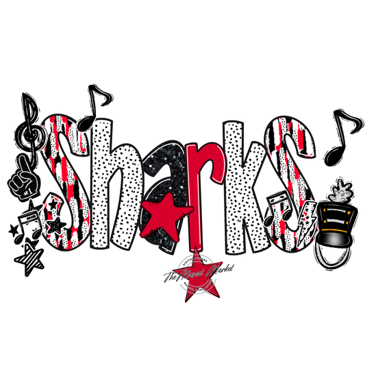 Sharks Band Scrape-Red