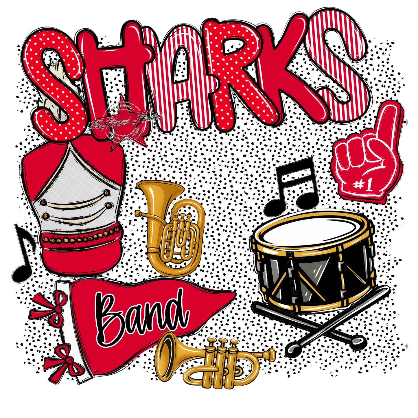 Sharks Band Spirit-Red