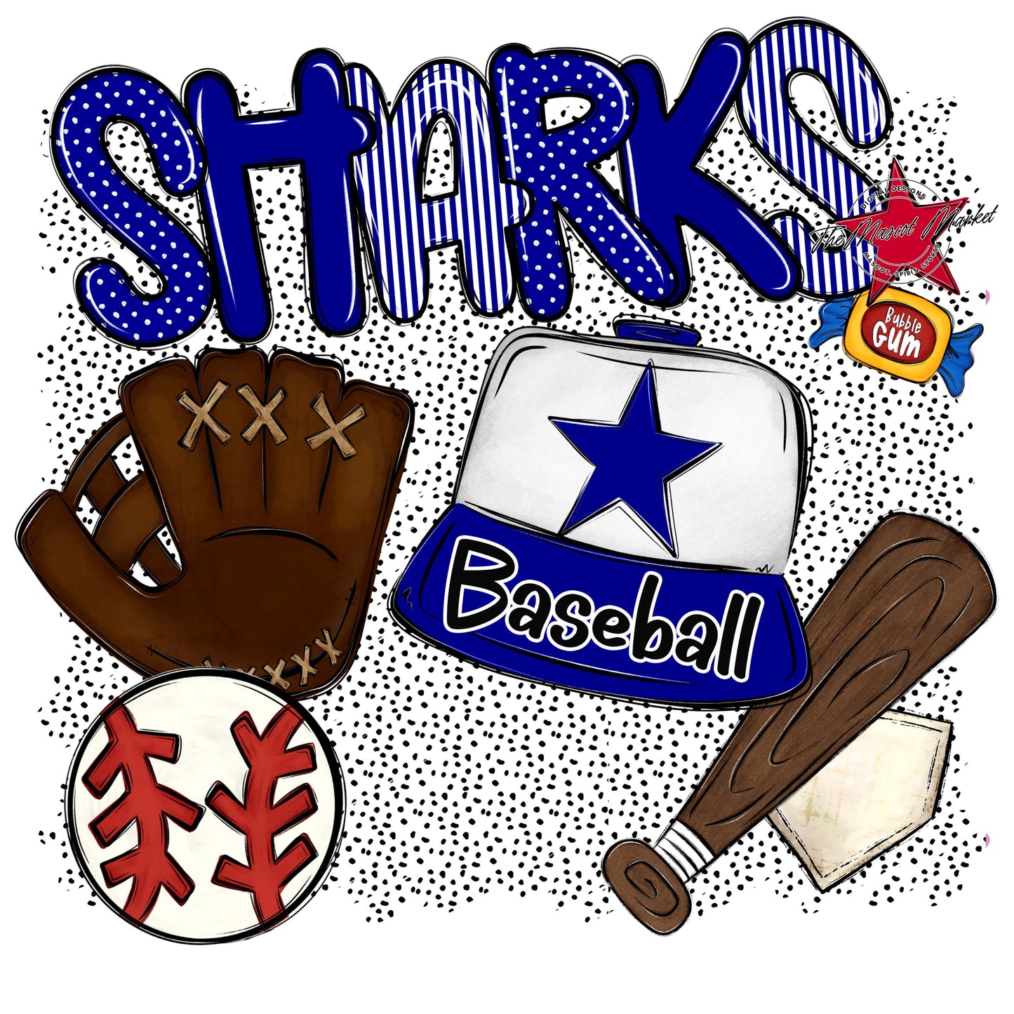 Sharks Baseball Spirit-Blue