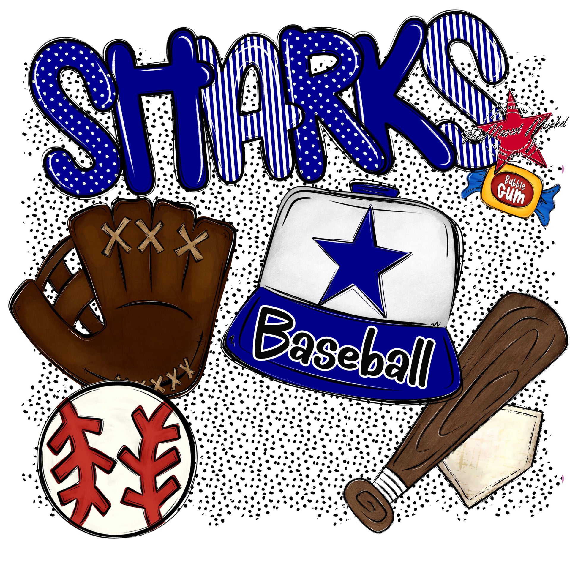 Sharks Baseball Spirit-Blue