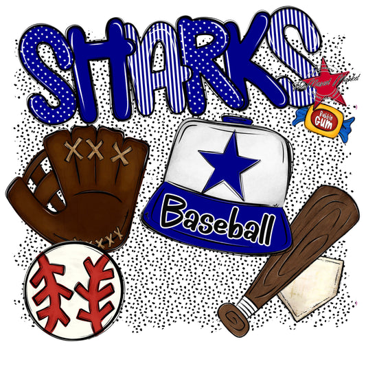 Sharks Baseball Spirit-Blue