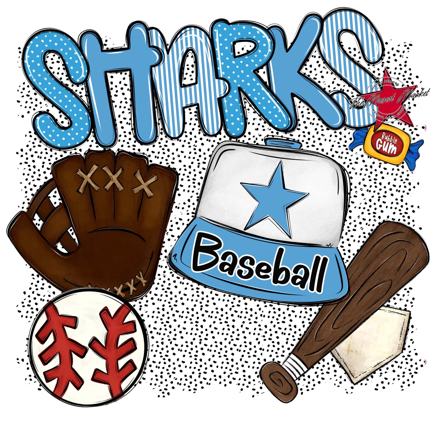Sharks Baseball Spirit-Carolina Blue