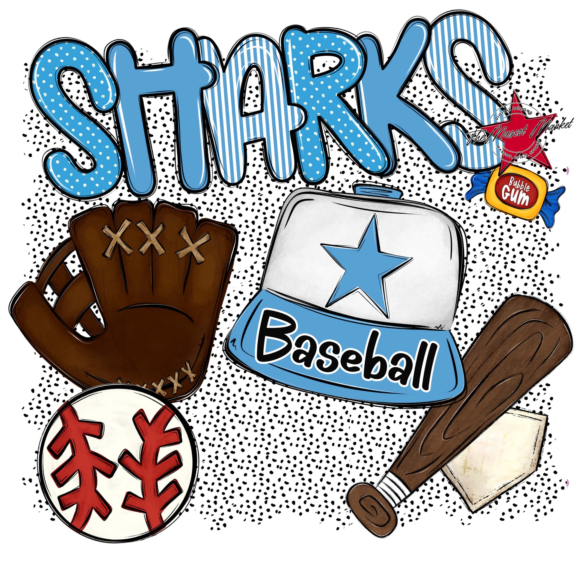 Sharks Baseball Spirit-Carolina Blue