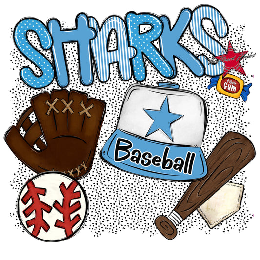 Sharks Baseball Spirit-Carolina Blue