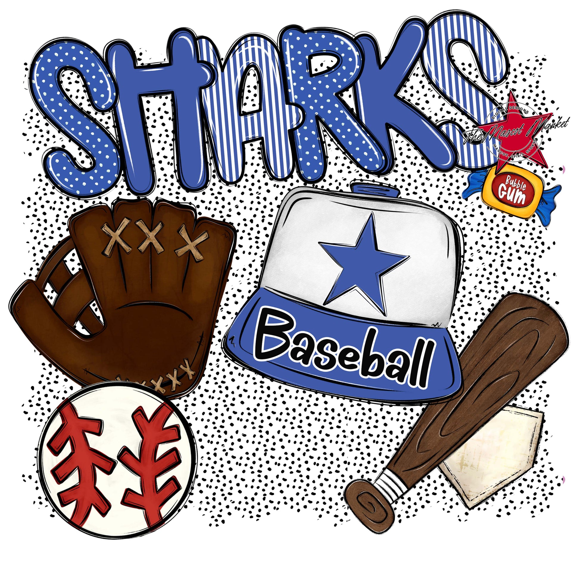 Sharks Baseball Spirit-Off Blue