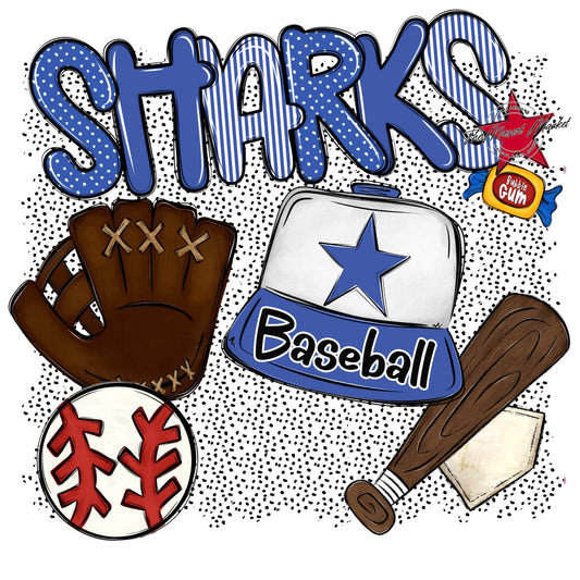 Sharks Baseball Spirit-Off Blue