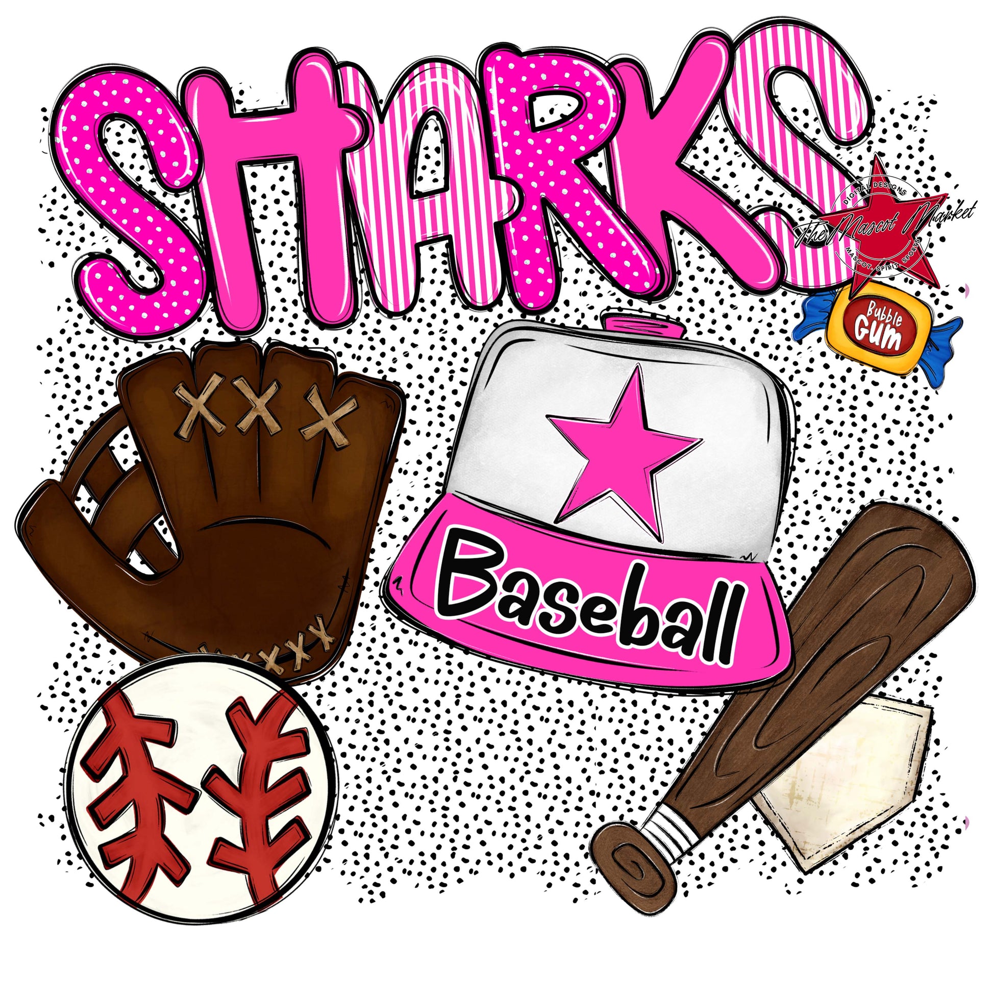 Sharks Baseball Spirit-Pink