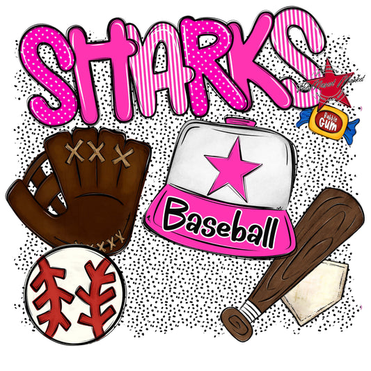 Sharks Baseball Spirit-Pink