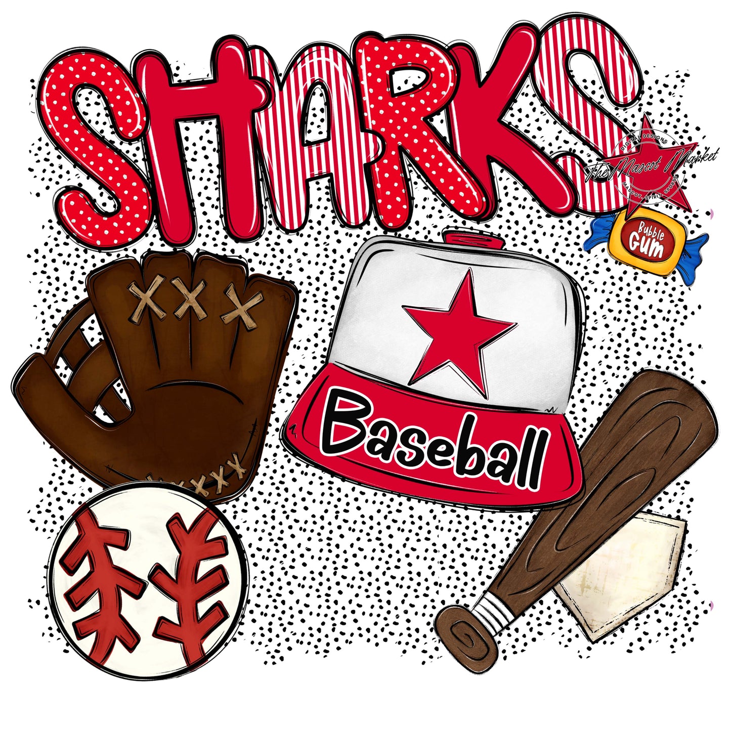 Sharks Baseball Spirit-Red
