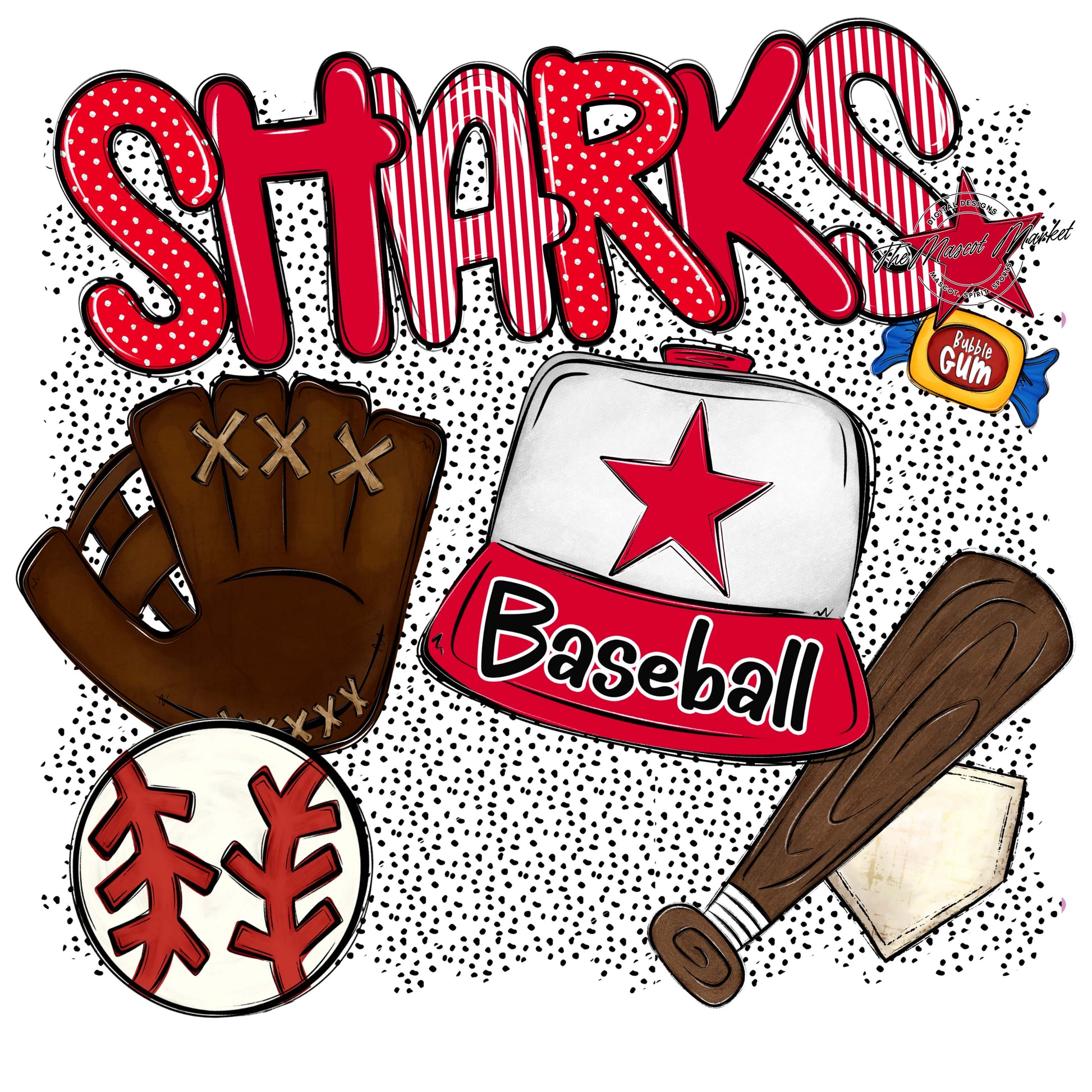 Sharks Baseball Spirit-Red