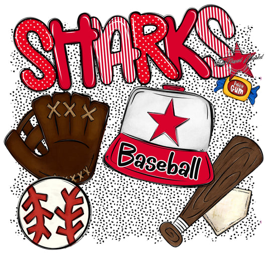 Sharks Baseball Spirit-Red