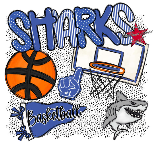 Sharks Basketball Spirit-Off Blue