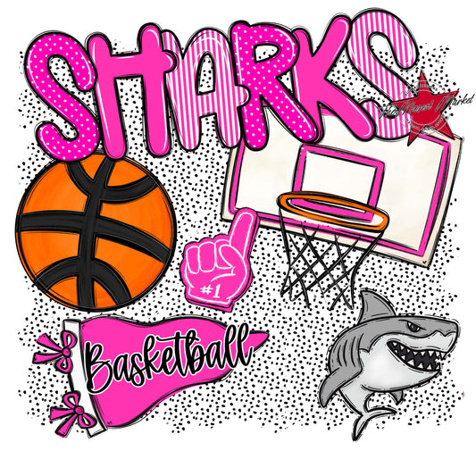Sharks Basketball Spirit-Pink