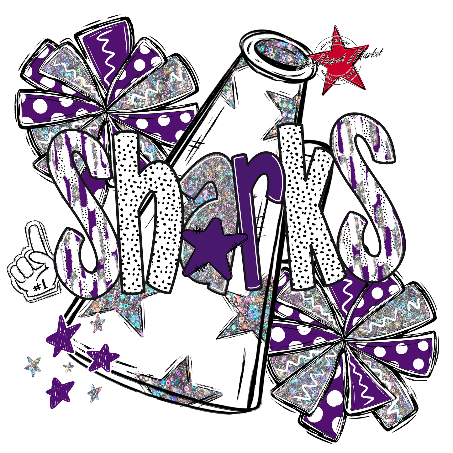 Sharks Cheer Megaphone Scrape-Purple