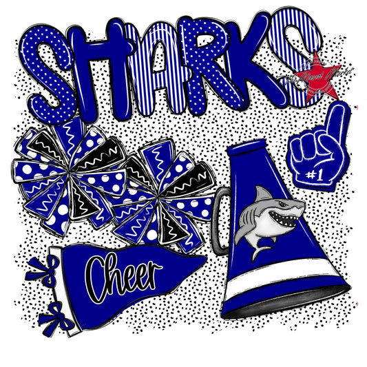 Sharks Cheer Spirit-Blue