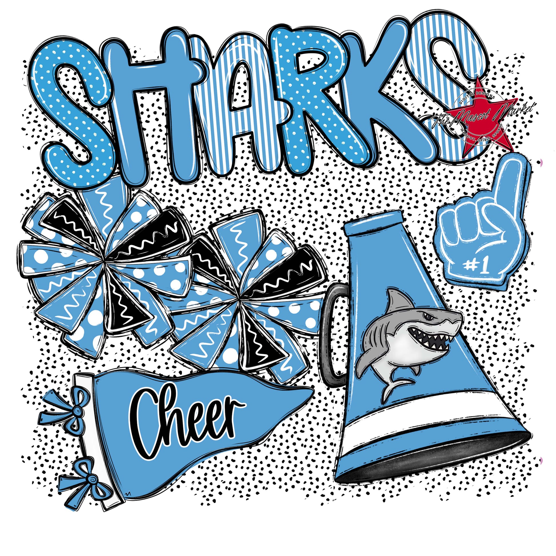 Sharks Cheer Spirit-Carolina Blue