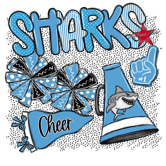 Sharks Cheer Spirit-Carolina Blue