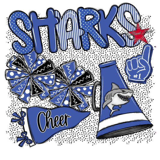 Sharks Cheer Spirit-Off Blue