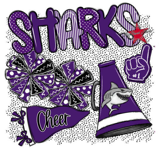 Sharks Cheer Spirit-Purple