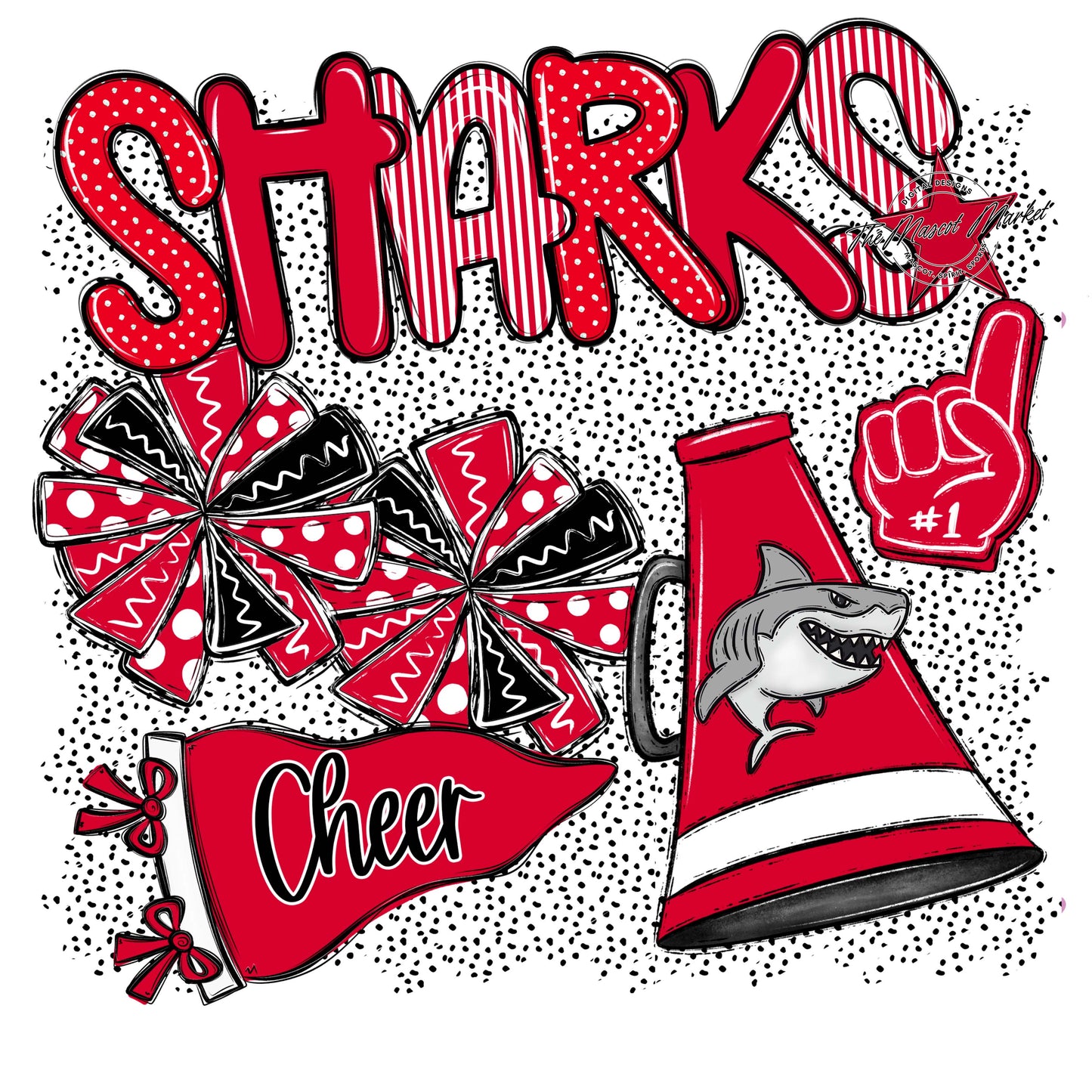 Sharks Cheer Spirit-Red