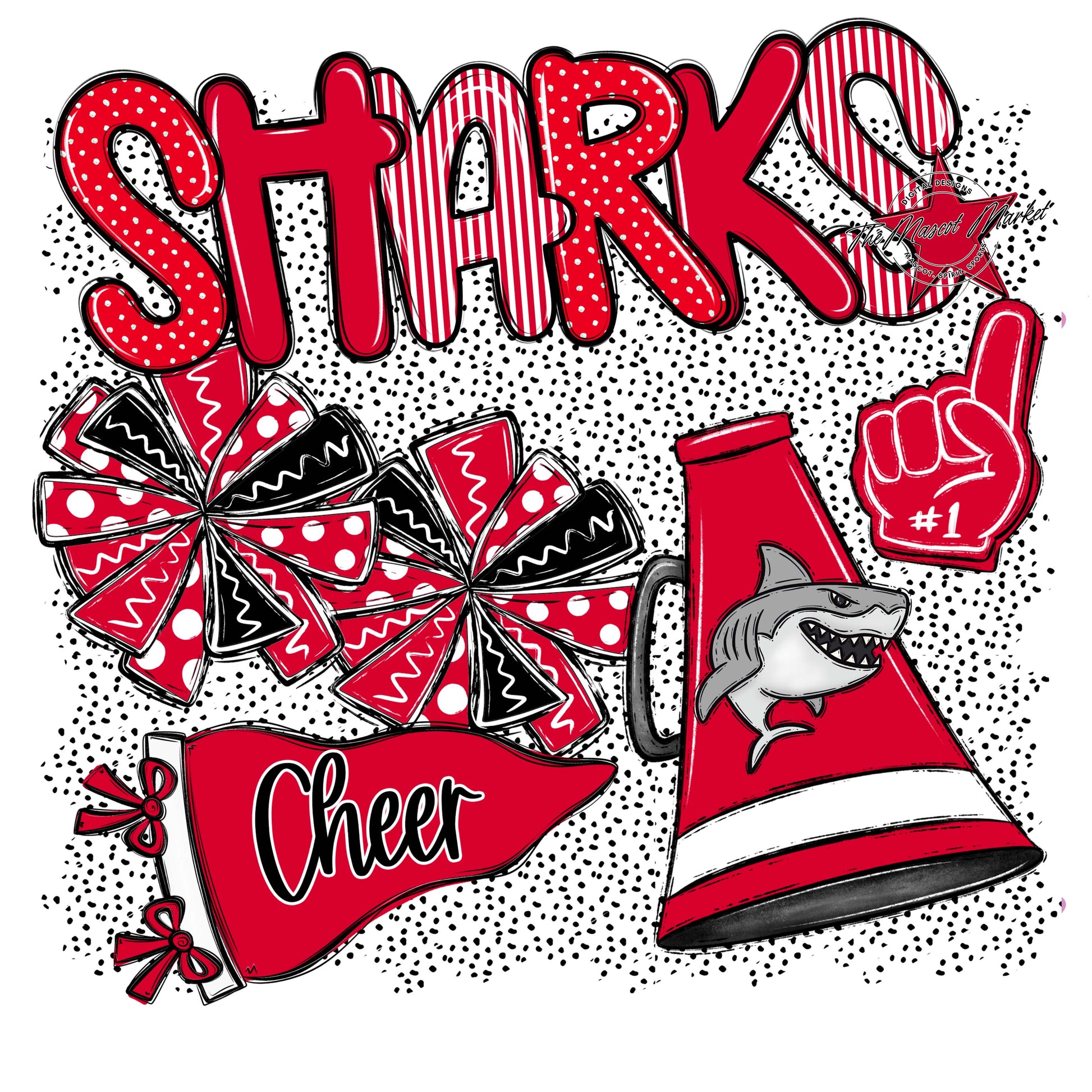 Sharks Cheer Spirit-Red