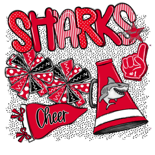 Sharks Cheer Spirit-Red