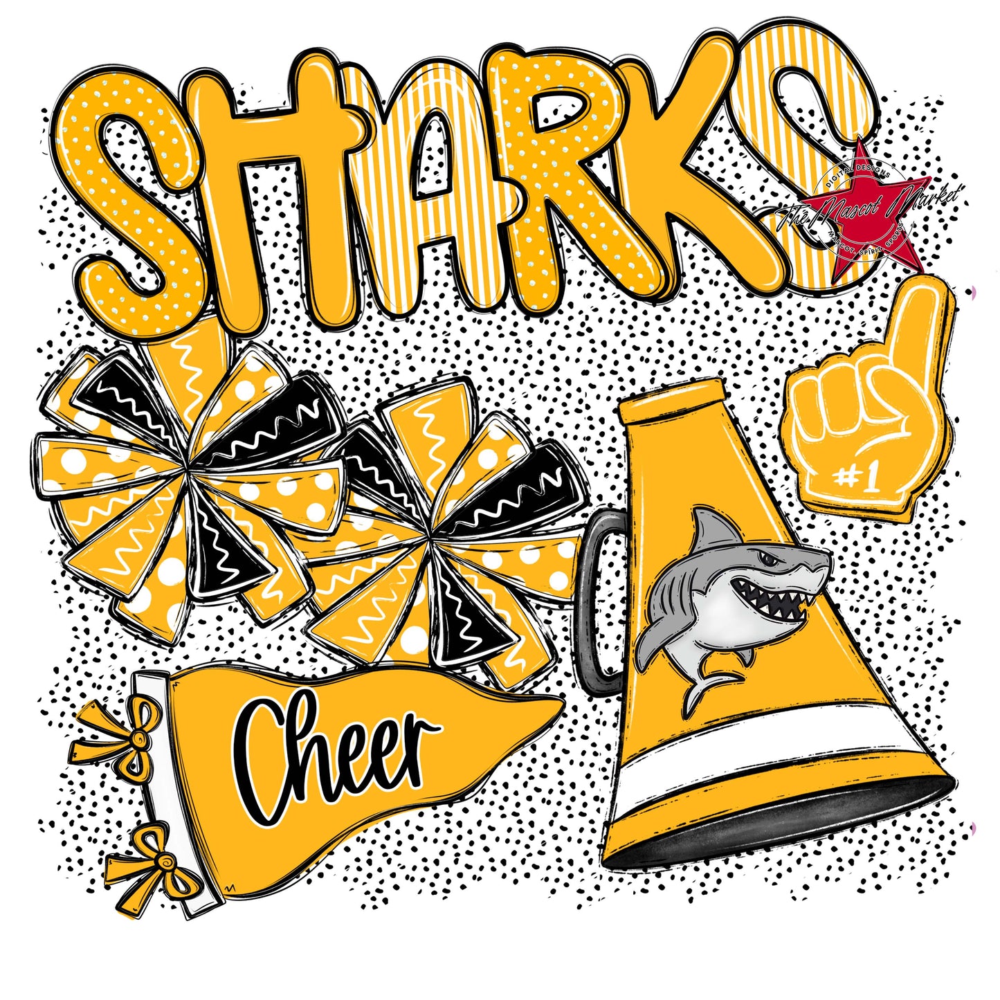Sharks Cheer Spirit-Yellow