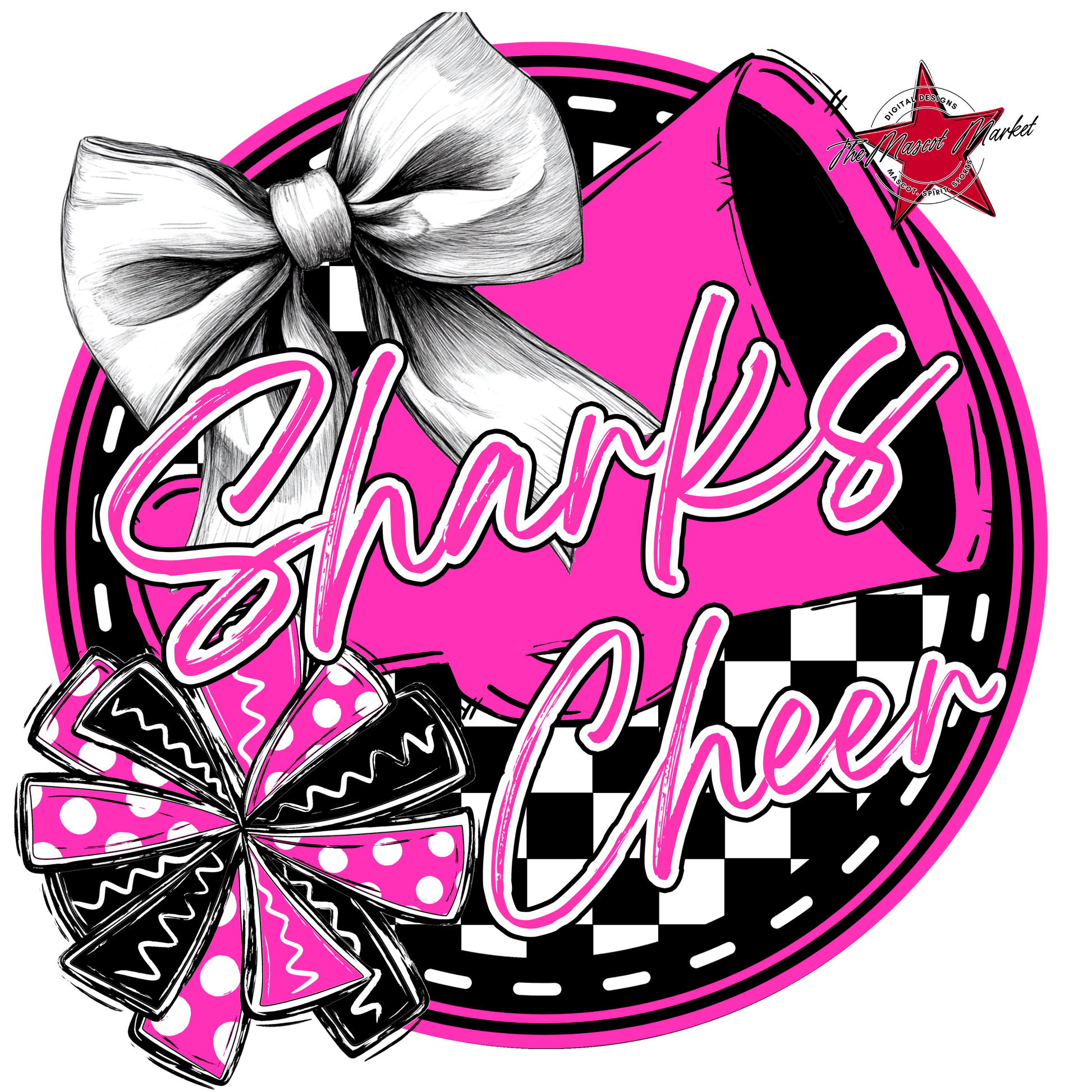 Sharks Circle Cheer Design-Pink