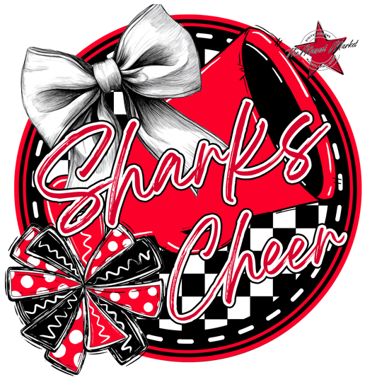 Sharks Circle Cheer Design-Red