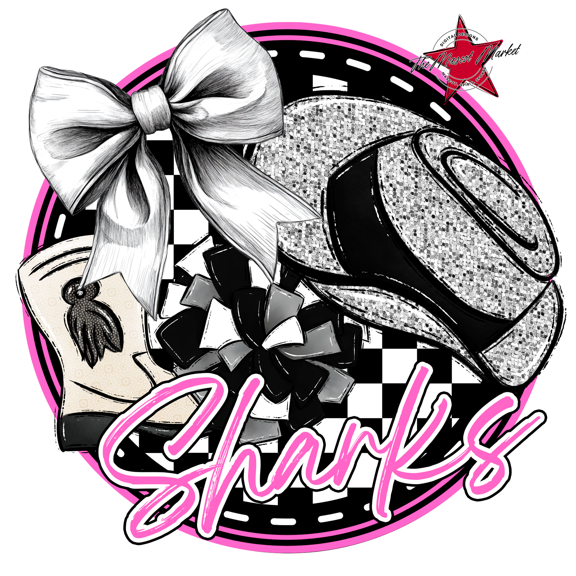 Sharks Circle Drillteam Design-Baby Pink