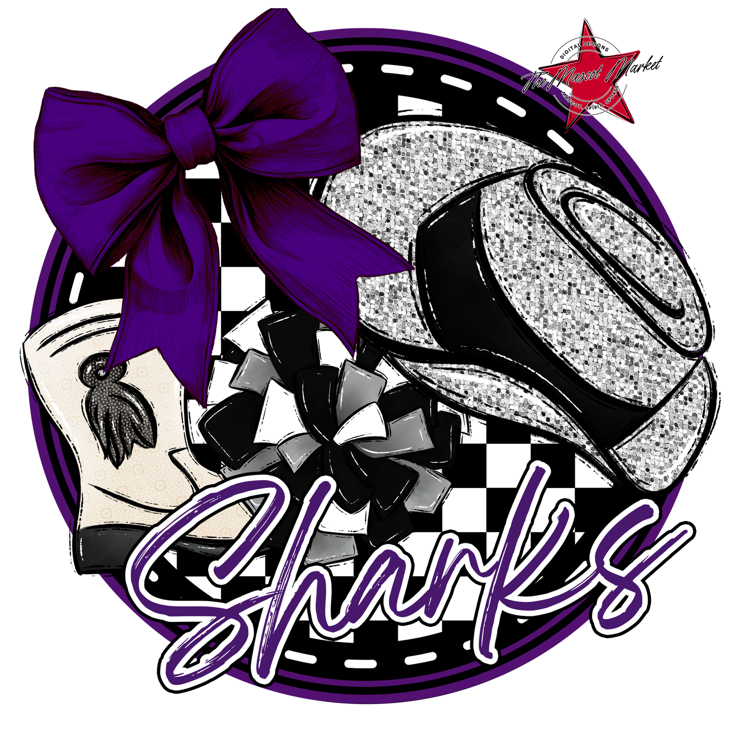 Sharks Circle Drillteam Design-Purple