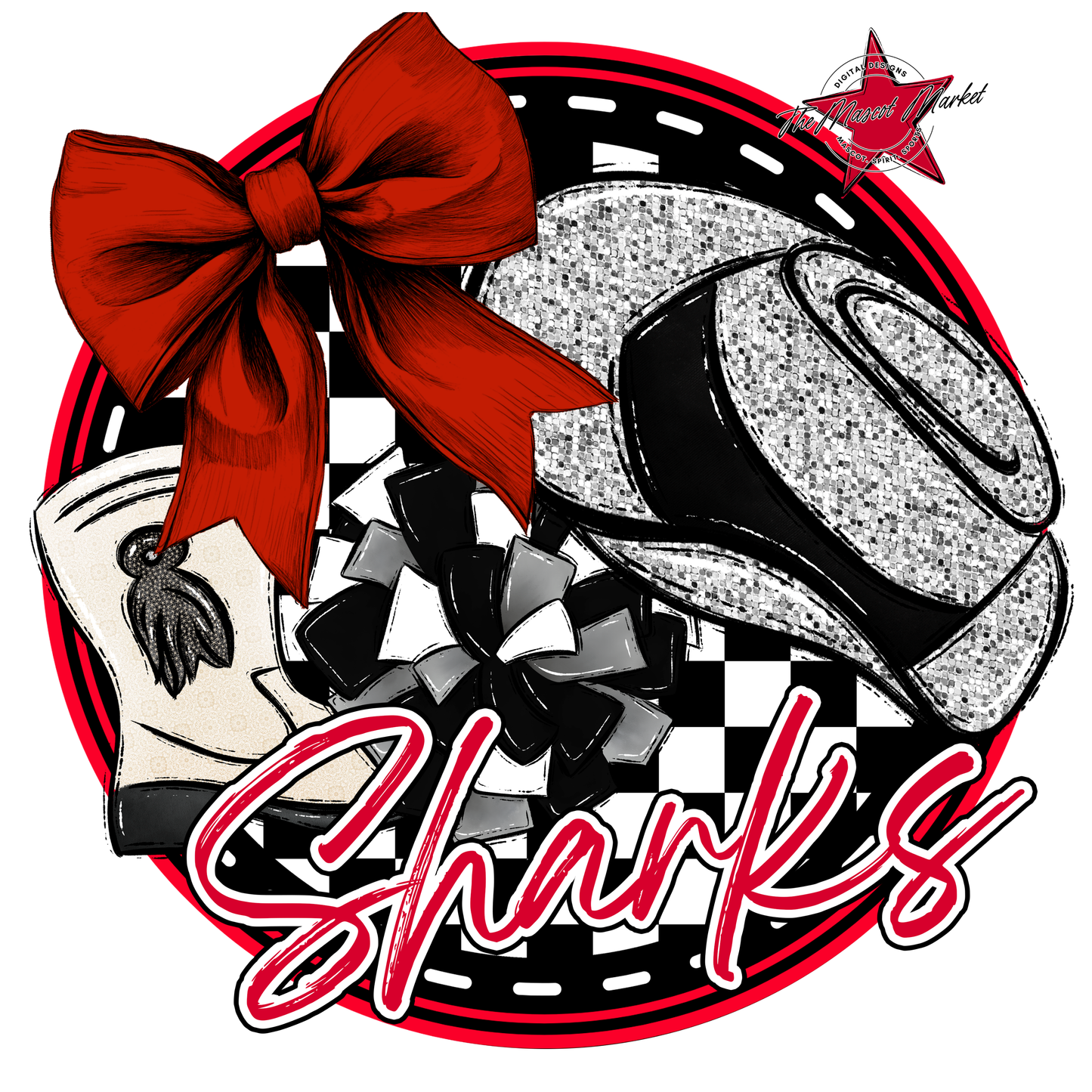 Sharks Circle Drillteam Design-Red