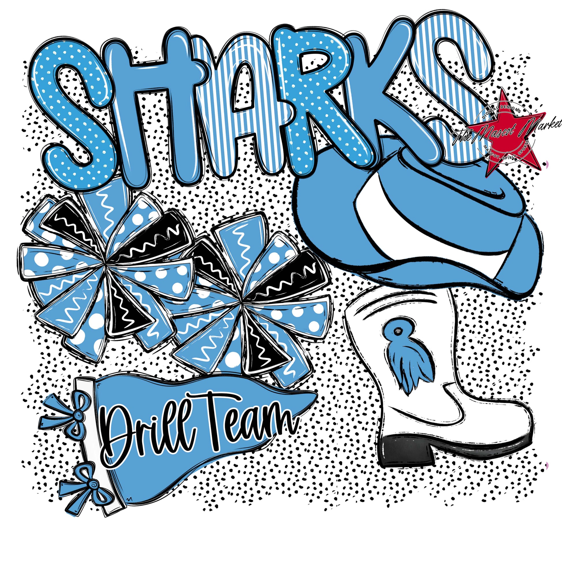 Sharks Drillteam Spirit-Carolina Blue