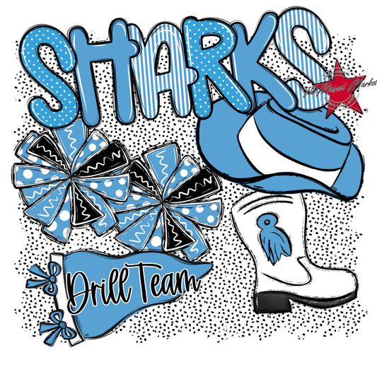 Sharks Drillteam Spirit-Carolina Blue