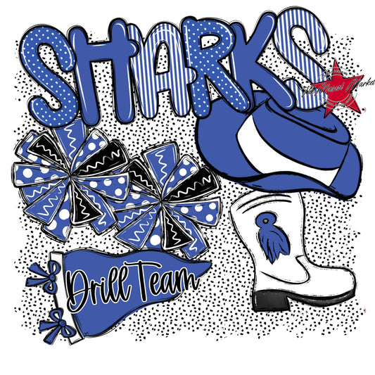 Sharks Drillteam Spirit-Off Blue