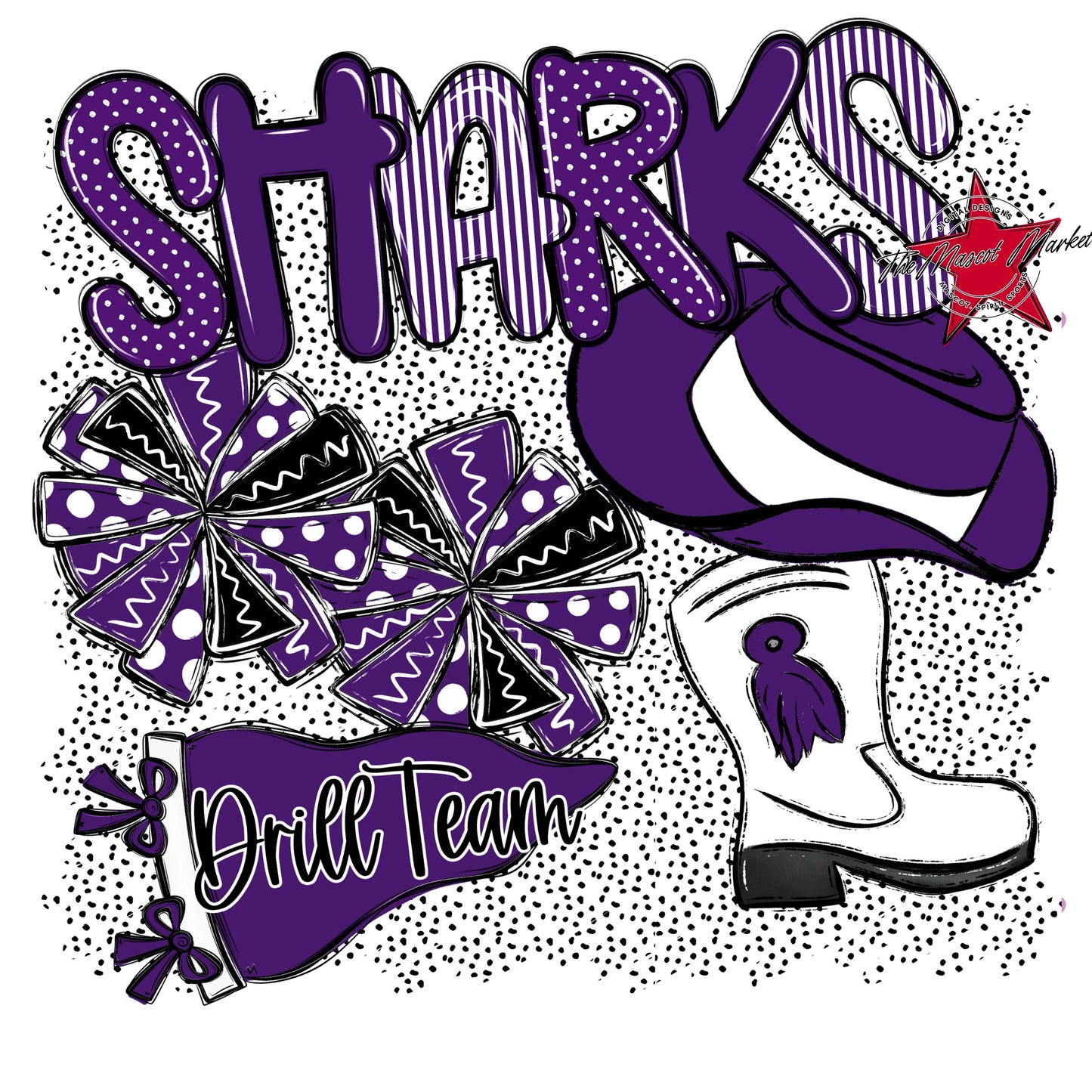 Sharks Drillteam Spirit-Purple