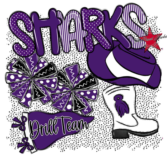 Sharks Drillteam Spirit-Purple