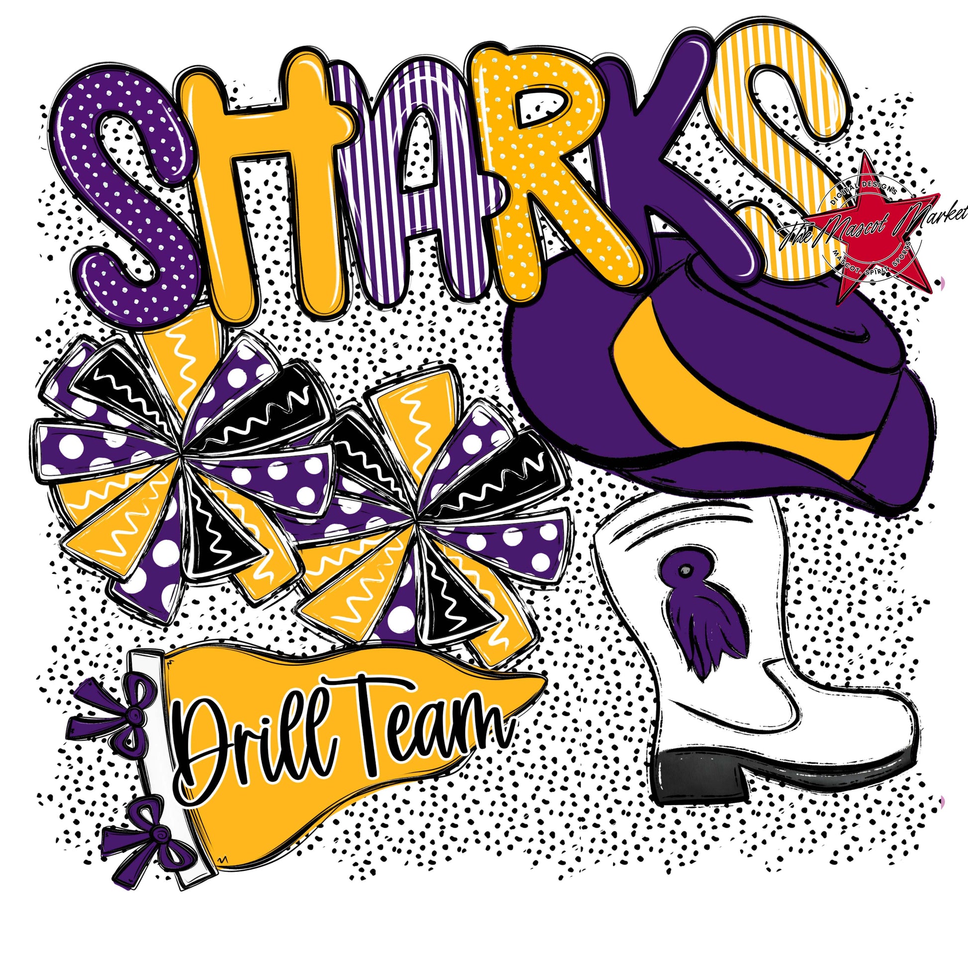 Sharks Drillteam Spirit-Purple & Yellow