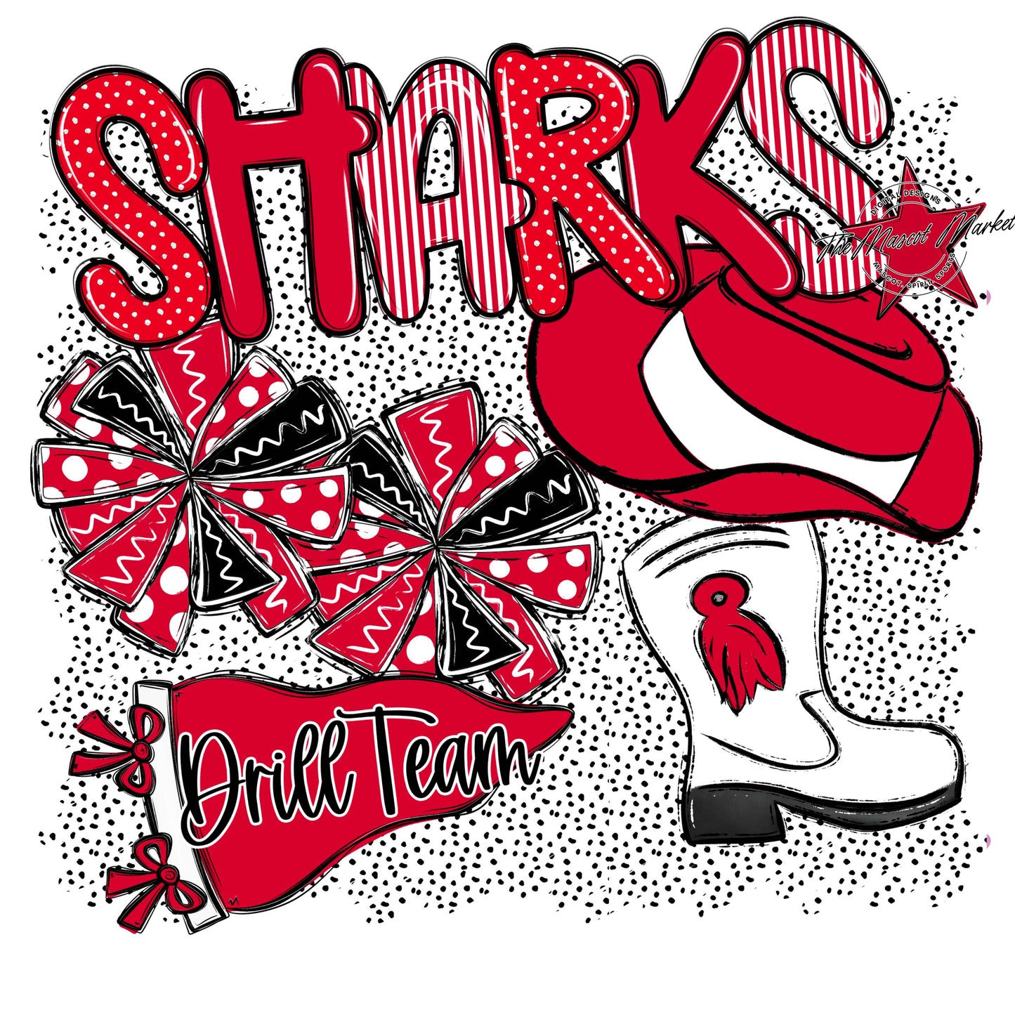 Sharks Drillteam Spirit-Red