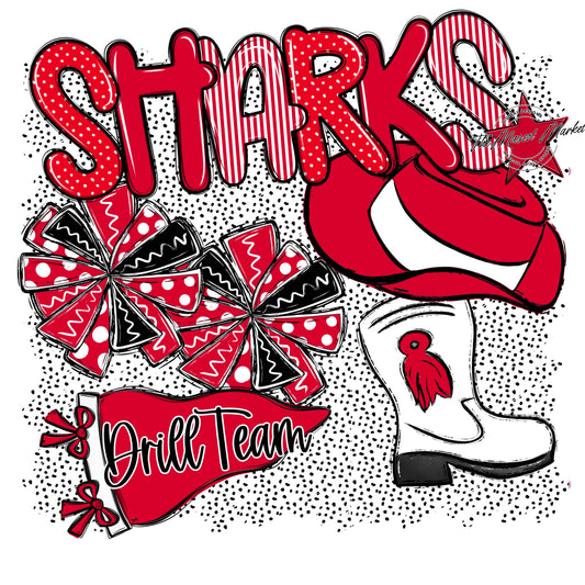 Sharks Drillteam Spirit-Red
