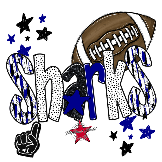 Sharks Football Scrape-Blue