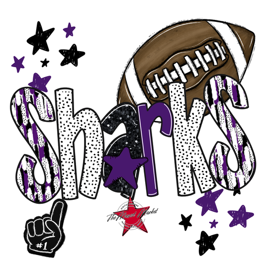 Sharks Football Scrape-Purple