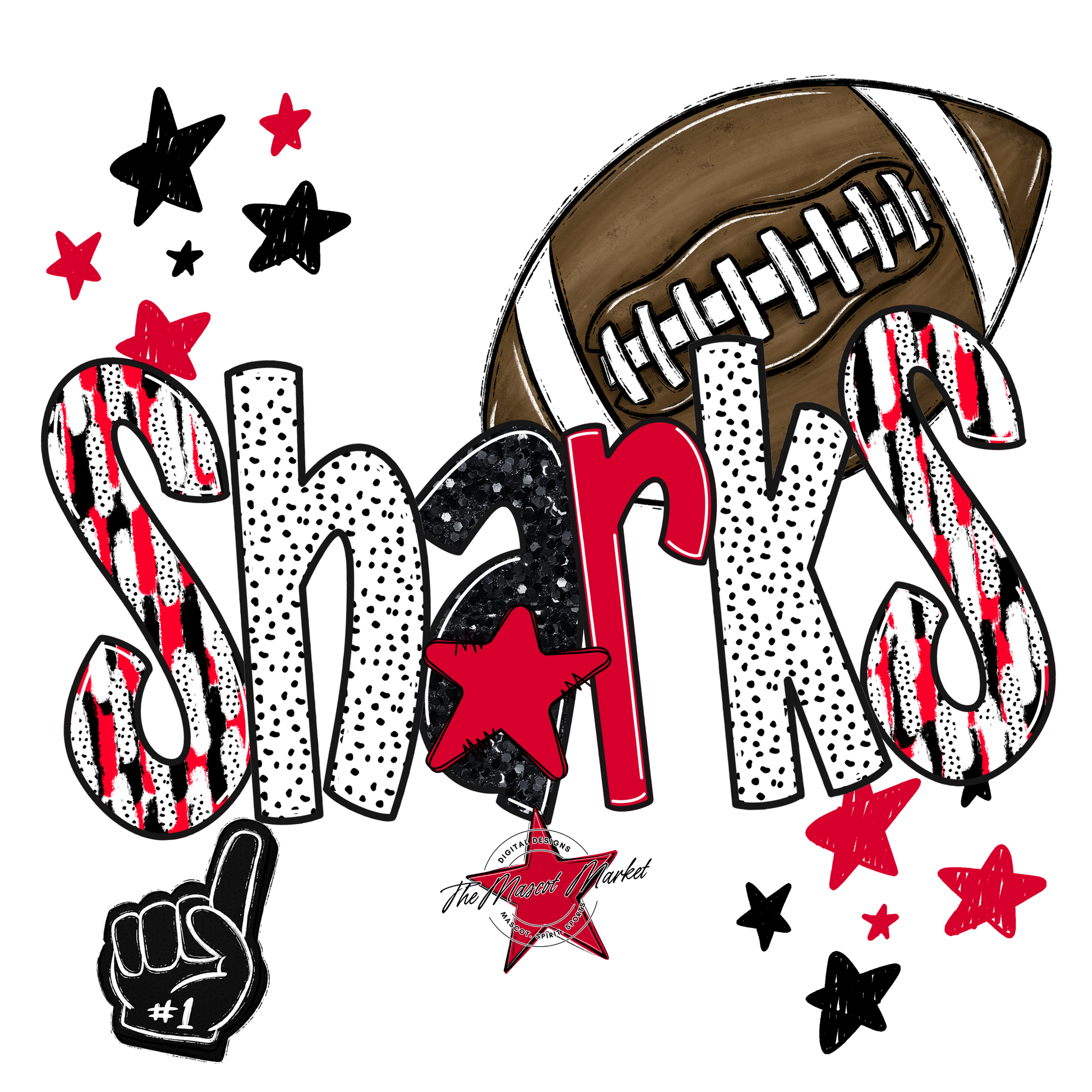 Sharks Football Scrape-Red