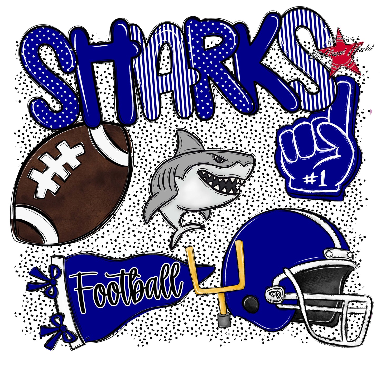 Sharks Football Spirit-Blue