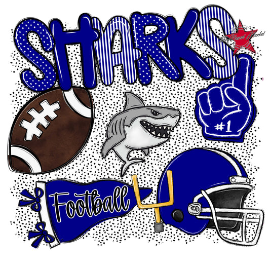 Sharks Football Spirit-Blue