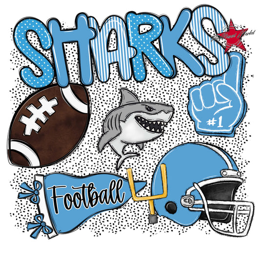 Sharks Football Spirit-Carolina Blue