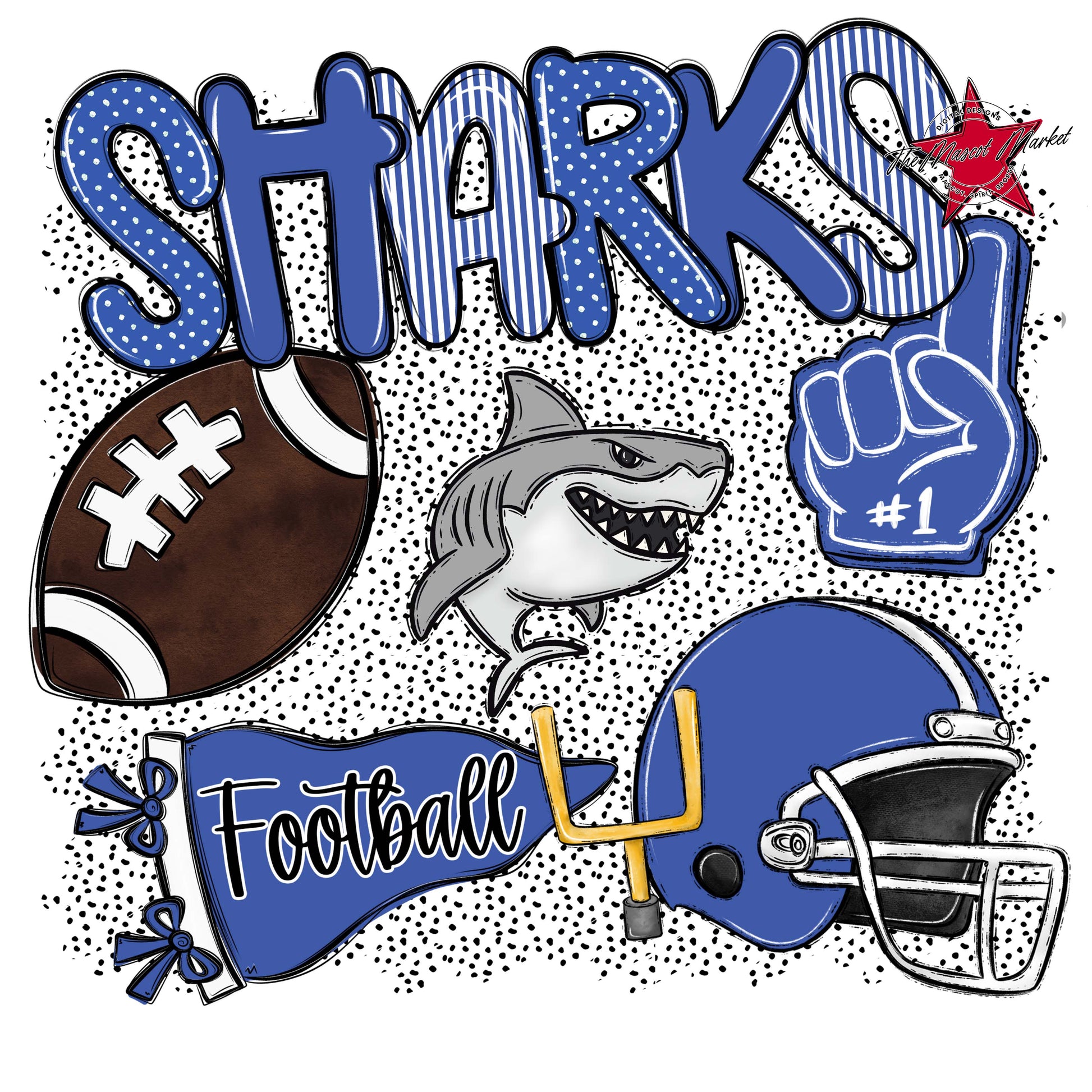 Sharks Football Spirit-Off Blue
