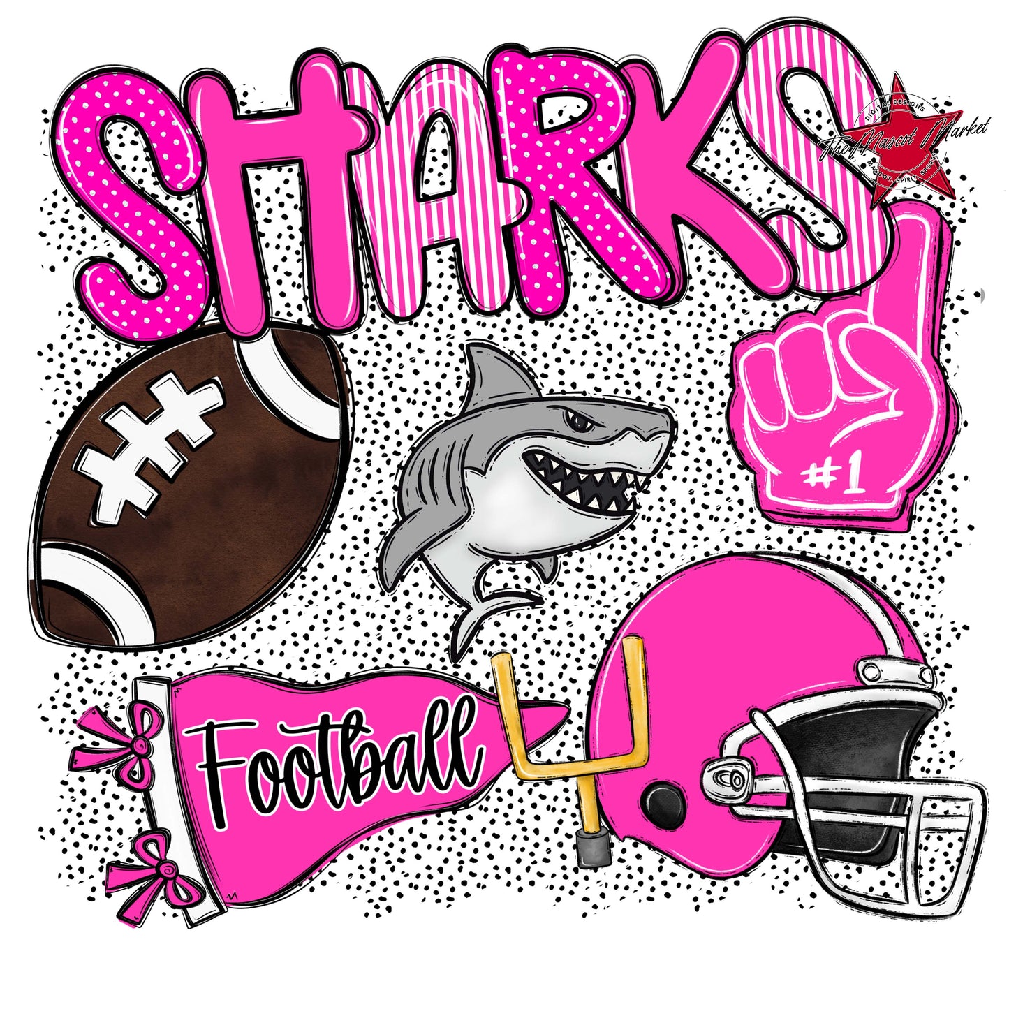 Sharks Football Spirit-Pink