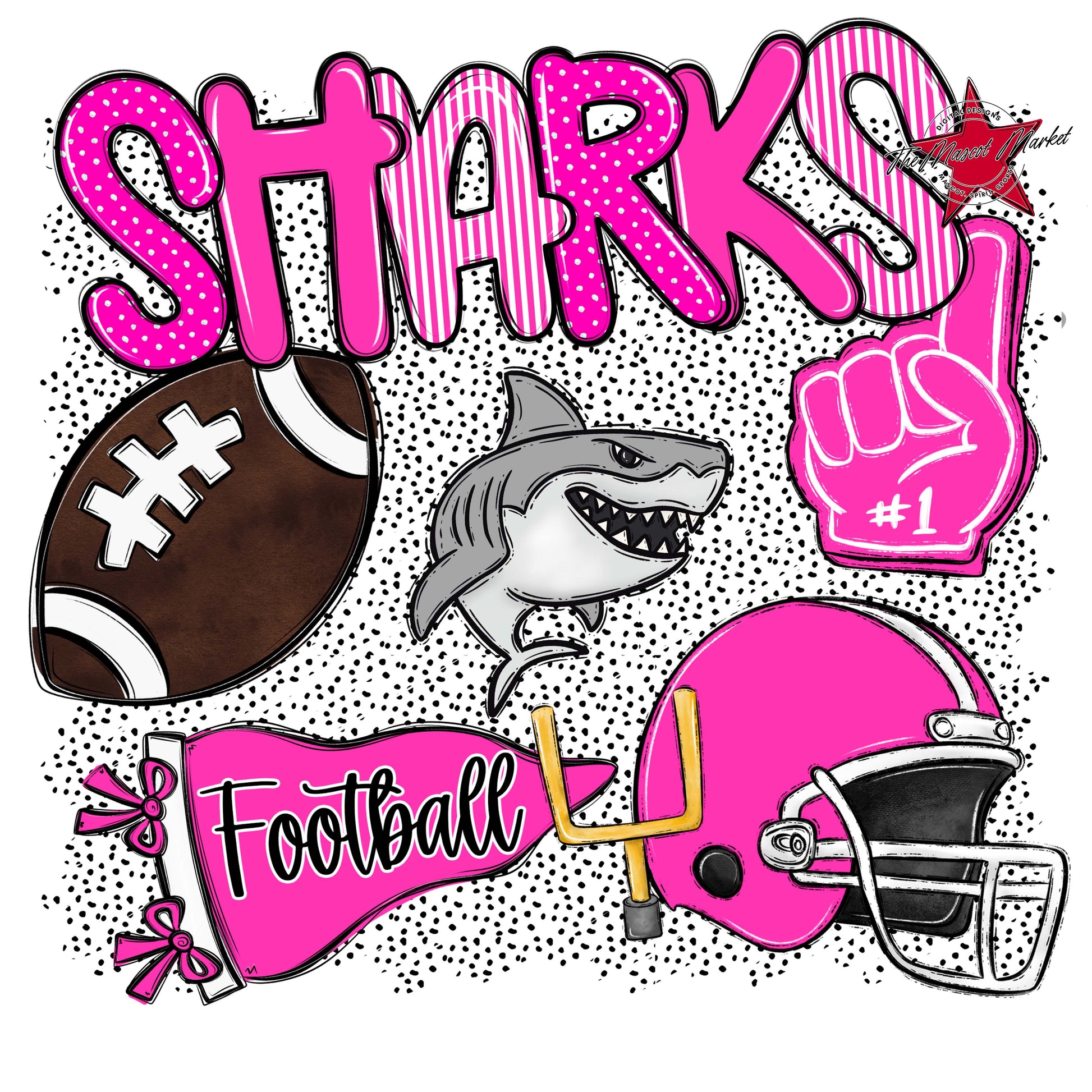 Sharks Football Spirit-Pink
